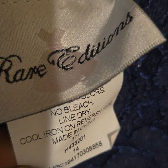 Rare Editions Navy Blue Lace and Satin Kids Dress - Picture 2 of 5